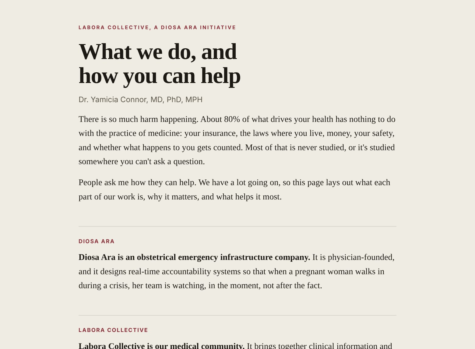 Yemaya — "What we do, and how you can help"